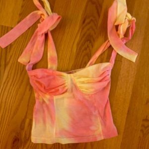 Pink and yellow tie-dye top!